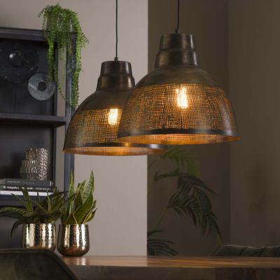 Lampada a sospensione 2xschermo Ø38 / Bronzo antico
