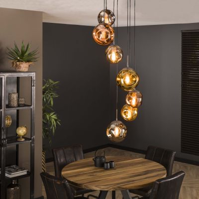 Lampada a sospensione stellare a gradini 7L / Argento antico