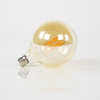 Sorgente luminosa LED [G125] lampadina a filamento Ø12,5 - E27 6W dimmerabile / Vetro ambrato
