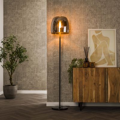 Lampada da terra 1L vetro drift / vetro grigio fumo