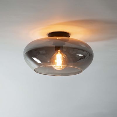 Lampada da soffitto vetro elevato / vetro grigio fumo