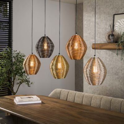 Lampada a sospensione 5L web mix / Colore mix nichel opaco