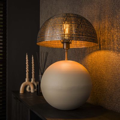 Lampada da tavolo 1L sfera naturale L / Grigio naturale