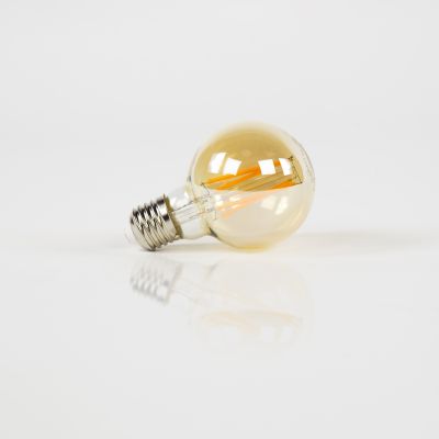 Sorgente luminosa LED [G70] sfera a filamento Ø7 / Vetro ambrato