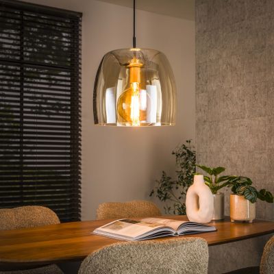Lampada a sospensione Vetro drift 1L / Vetro color ambra