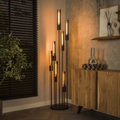 Lampada da terra Tubo a gradini 7L / Nero artico