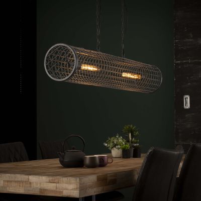 Lampada a sospensione maglia cilindrica D20cm/Grigio ardesia