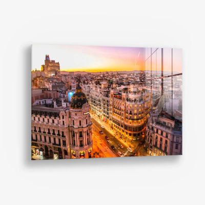 Sunset view of Gran Via in Madrid – Vetro